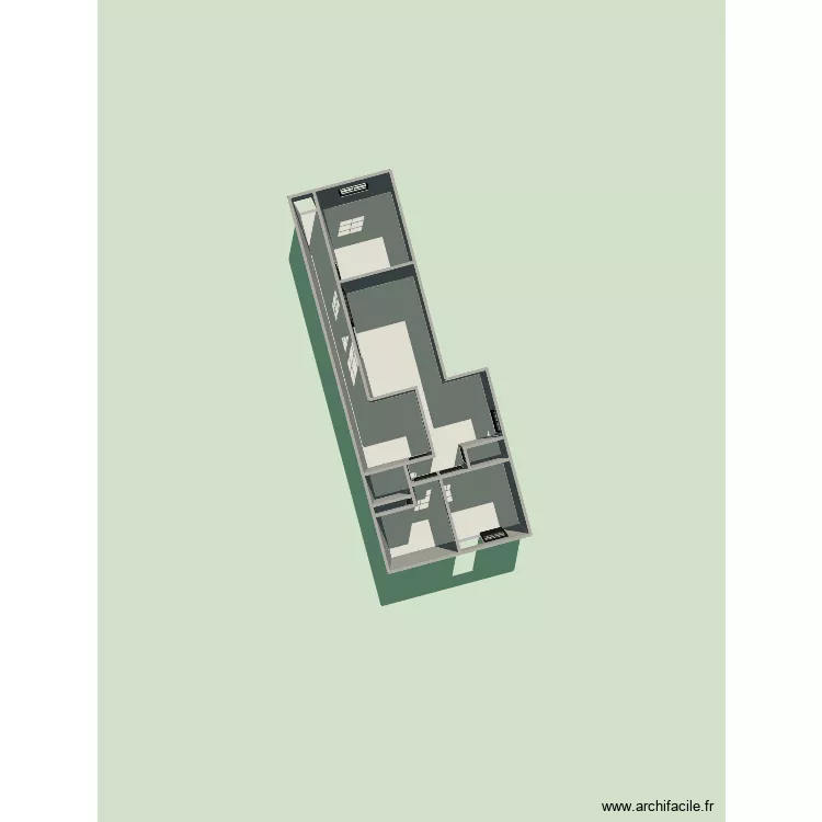 Maison. Plan de 8  et 45 m²