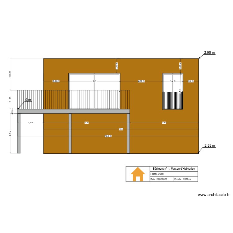 Fa&ccedil;ade Arri&egrave;re Refuge. Plan de 0 pièce et 0 m2