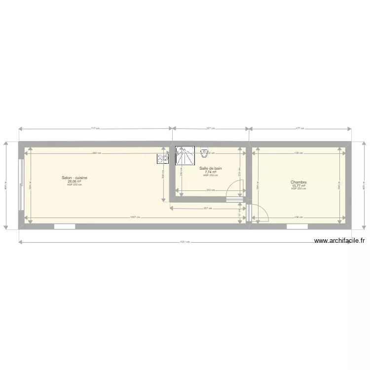 2pc rez N° 3 - le locle. Plan de 3 et 52 m² 2pc rez N° 3 - le locle. Plan de 3 et 52 m²