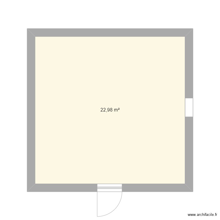 Test. Plan de 1 pièce et 23 m2