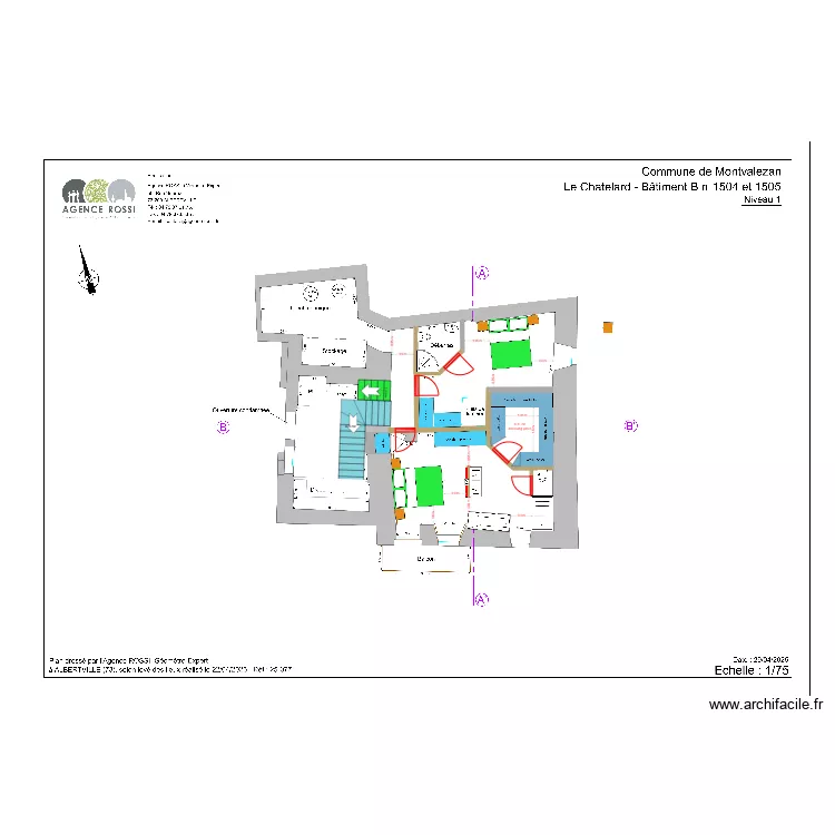 etage max 3 CH le chatelard geometre. Plan de 