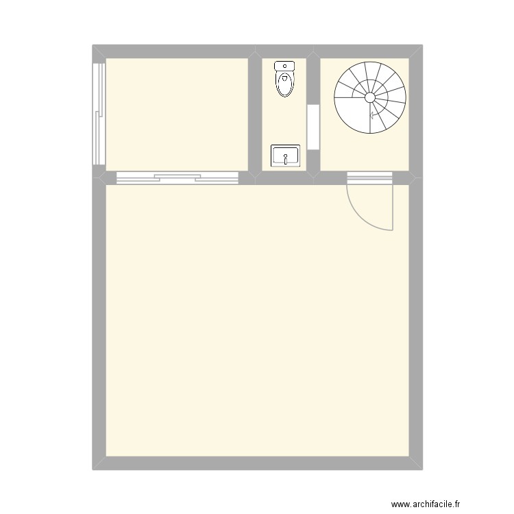 Plan Terrase. Plan de 4 pièces et 44 m2