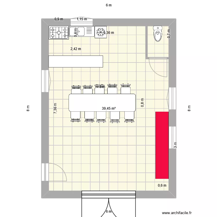 LOCAL DE CHASSE. Plan de 1  et 39 m²