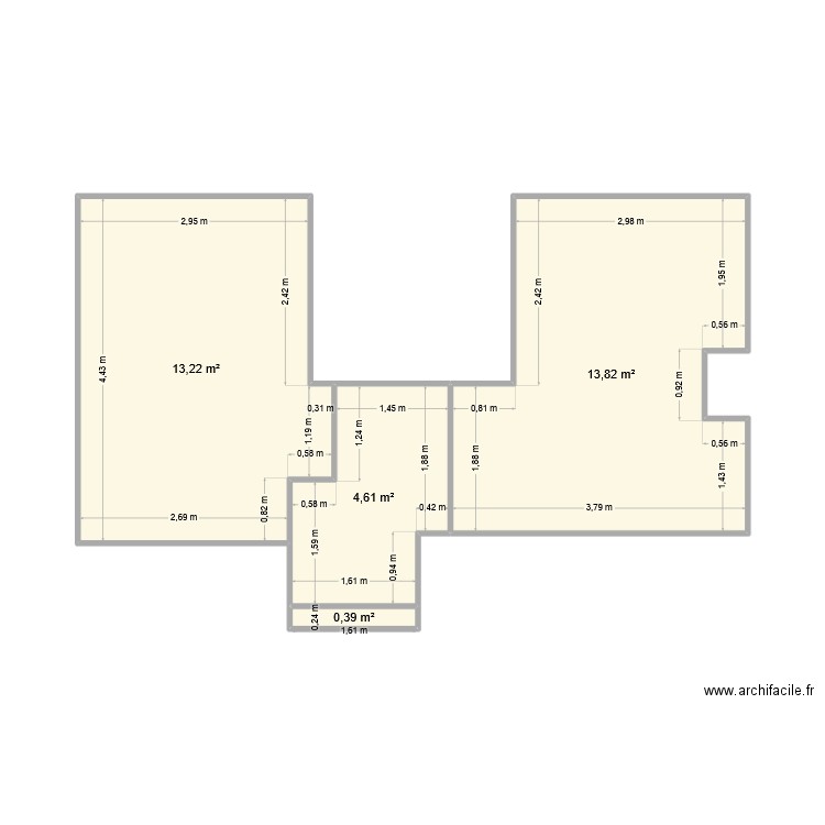 pochet. Plan de 4 pièces et 32 m2
