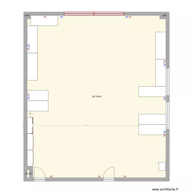 salle 119. Plan de 4 Pièces et 121 m²