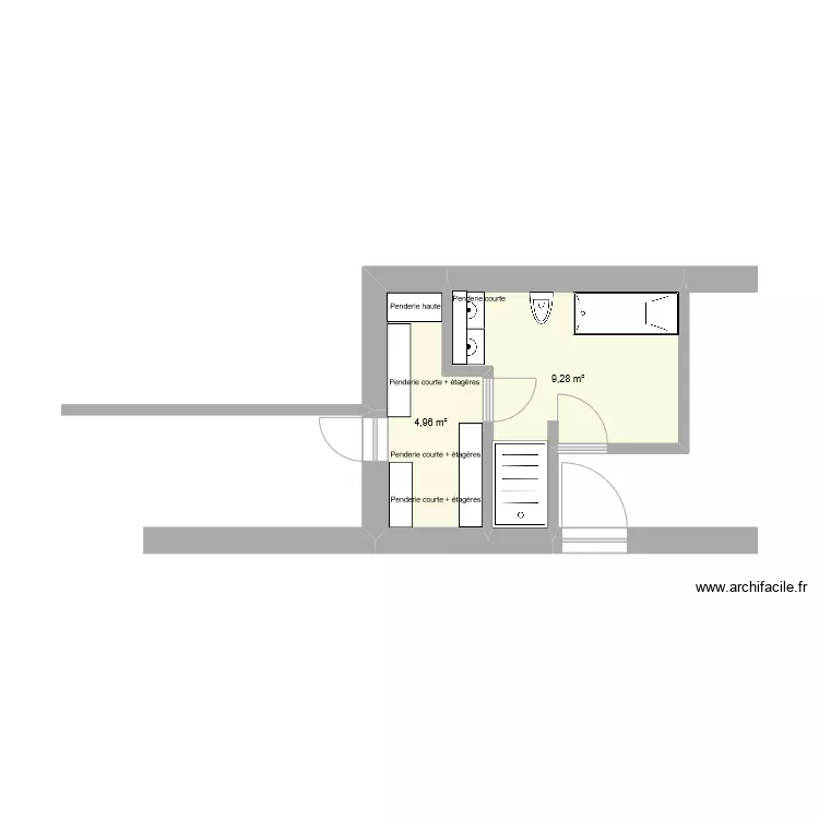 Dressing + SDB bis. Plan de 