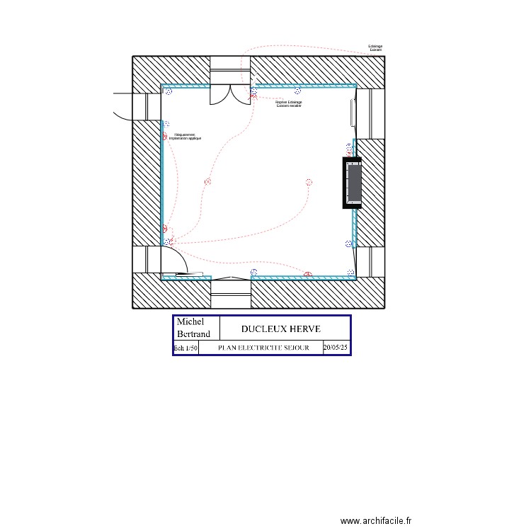 DUCLEUX SEJOUR. Plan de 1 pièce et 34 m2