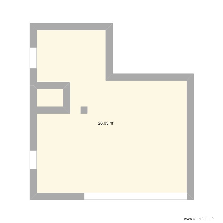 zdzdzd. Plan de 1 pièce et 28 m2