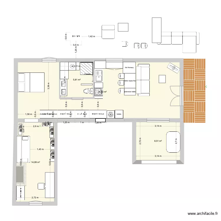 MEYRARGUES PROJET CUISINE VERS SDB. Plan de MEYRARGUES PROJET CUISINE VERS SDB. Plan de