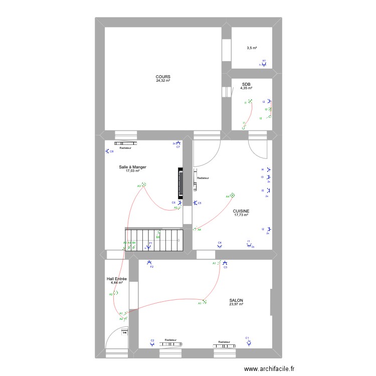 Maison Jumet. Plan de 14 pièces et 270 m2