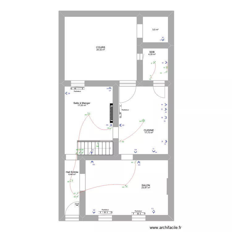 Maison Jumet. Plan de 