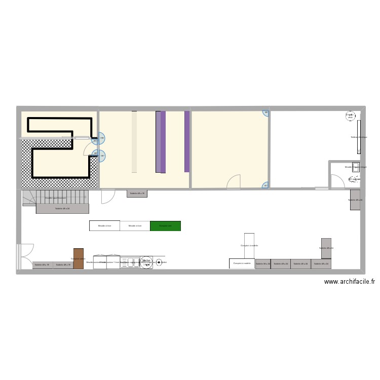 Ailes 1. Plan de 6 pièces et 65 m2
