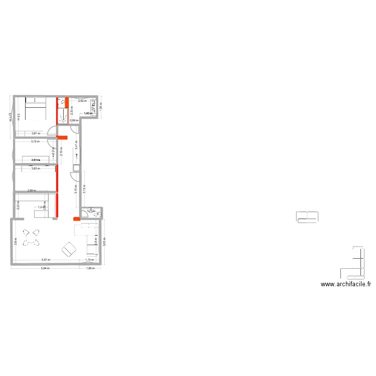 plan maçonnerie_04.11.2025. Plan de 5 pièces et 16 m2