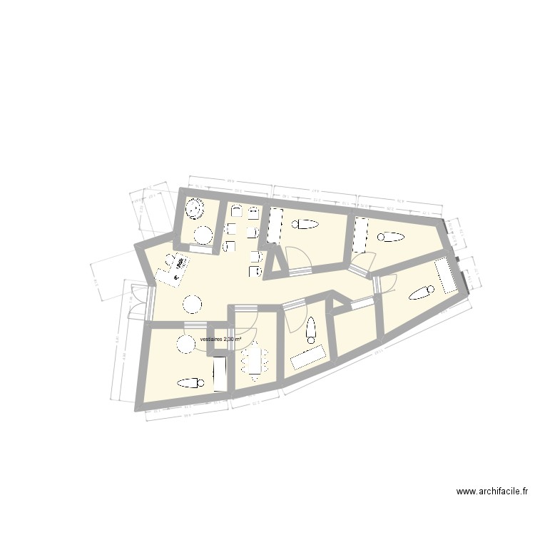 cab Lapinede. Plan de 6 pièces et 46 m2