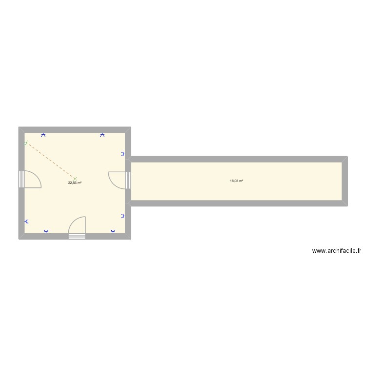 plan2. Plan de 2 pièces et 41 m2