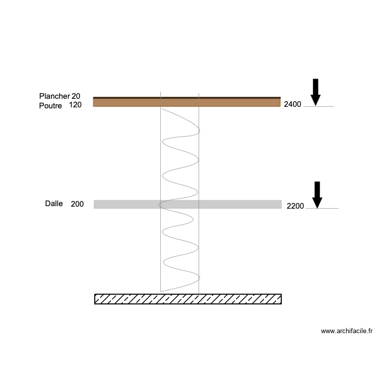 COUPE ESCALIER BUSSON. Plan de 