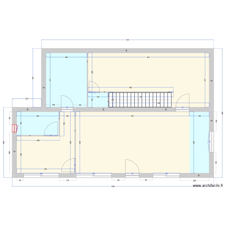GARAVAN - Cloisons et portes v1.3. Plan de 16 pièces et 197 m2