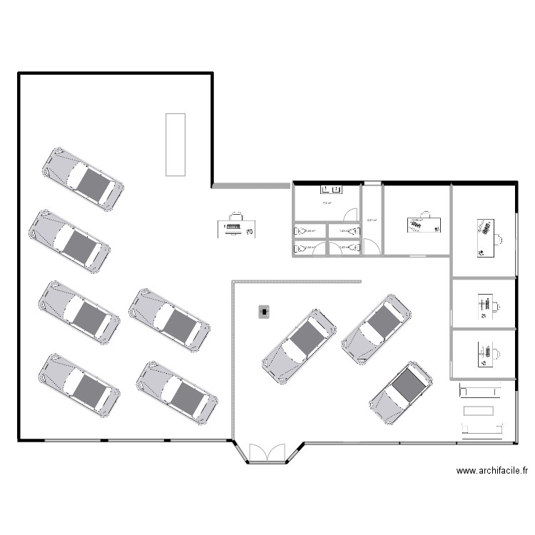 ESPACE nouvelle marque avec VEH MAZDA. Plan de 11 pièces et 67 m2