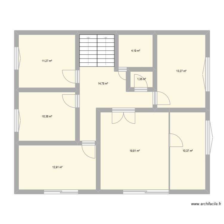 Aime R+1. Plan de 11 pièces et 102 m2