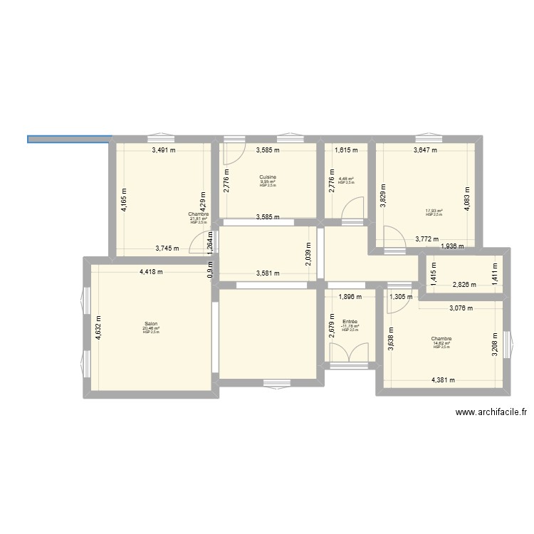 LIES IDEES. Plan de 7 pièces et 94 m2