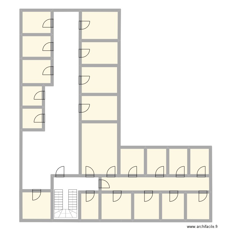 1ER ETAGE. Plan de 19 pièces et 132 m2