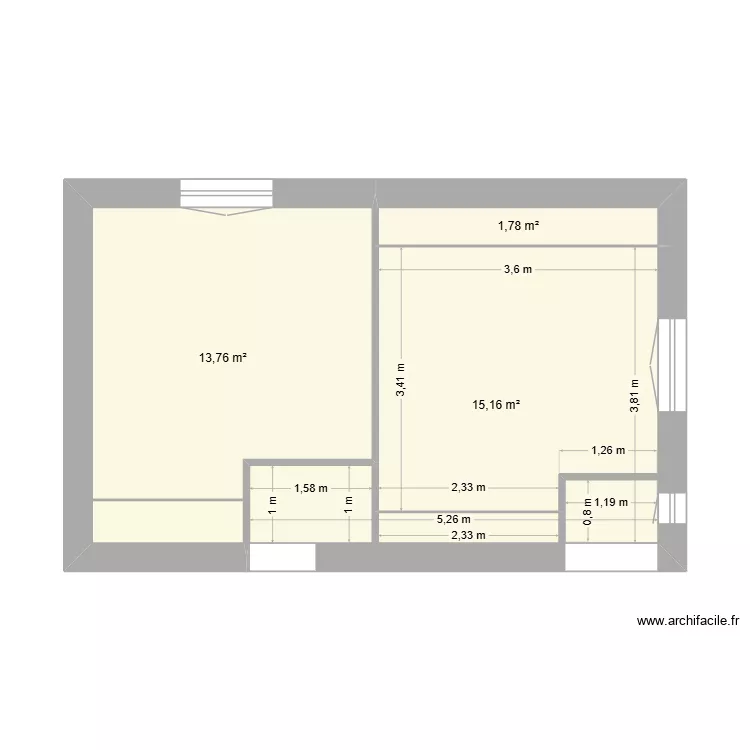 Maison aiglun 4m2. Plan de 3 pièces et 31 m²