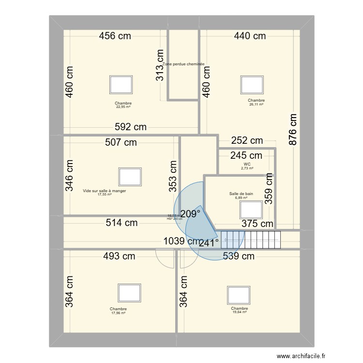 BOISSARD/SOURDOIS ETA. Plan de 9 pièces et 134 m2