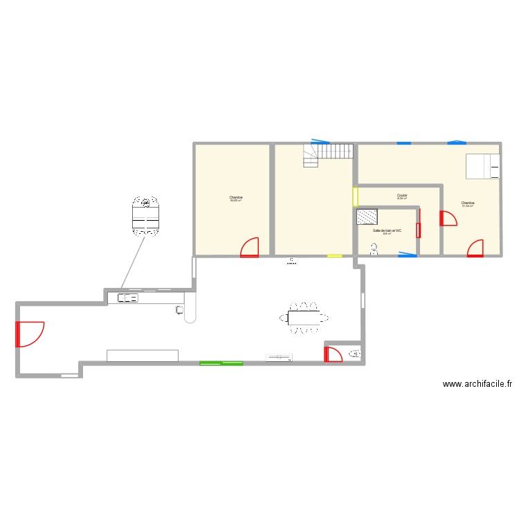 maison. Plan de 4 pièces et 103 m2