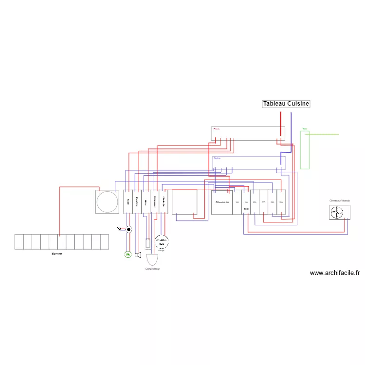 Electricit&eacute; Garage. Plan de 