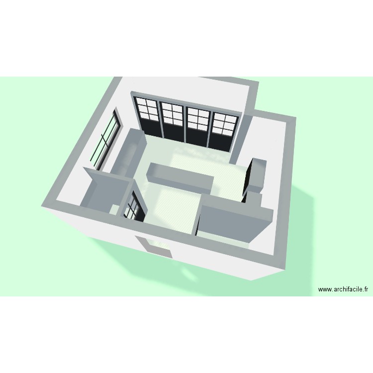 SDB 3. Plan de 1 pièce et 21 m2