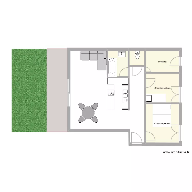 Amandine. Plan de 5 pièces et 28 m²