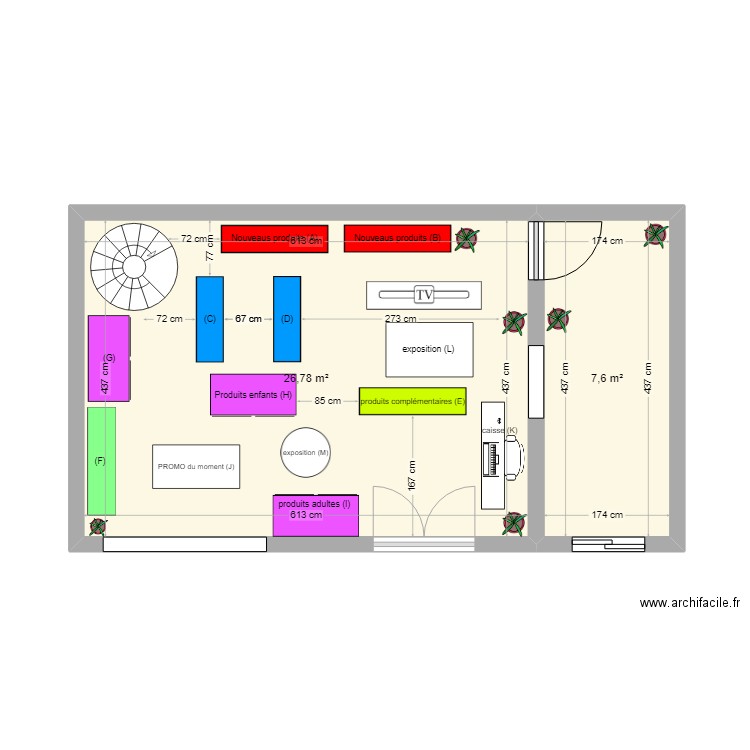 REGALETOI. Plan de 2 pièces et 34 m2