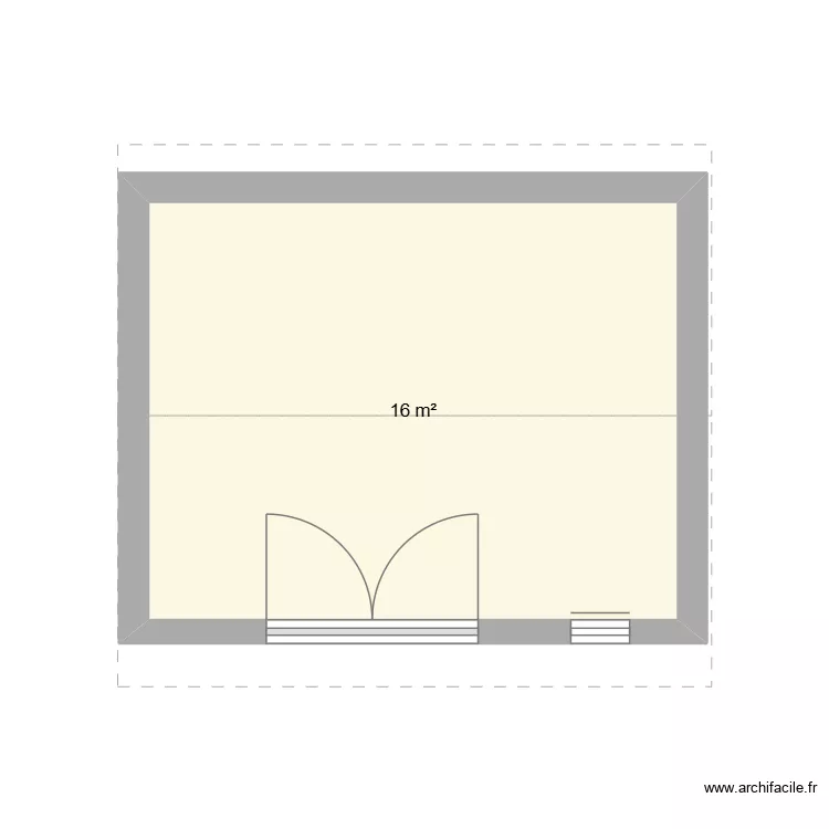 abri de jardin. Plan de 1  et 16 m²