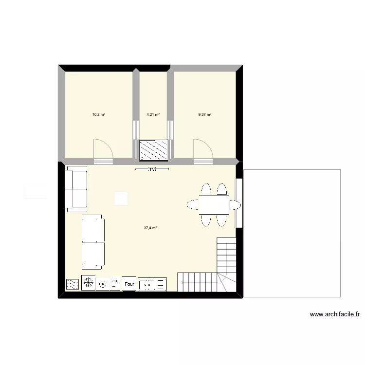 RdC Caro grange -1. Plan de 