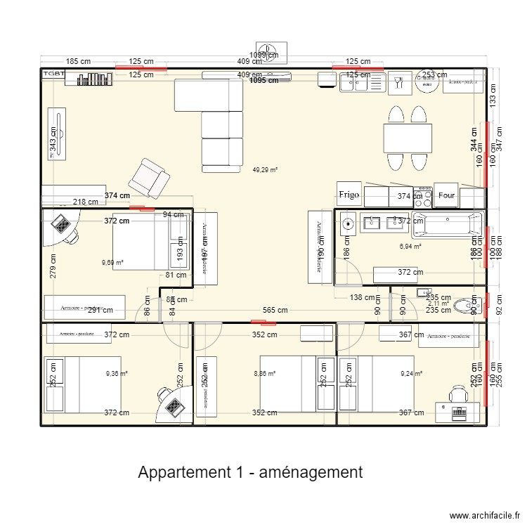 appartement1-F6-amenager-boulangerie. Plan de 0 pièce et 0 m2