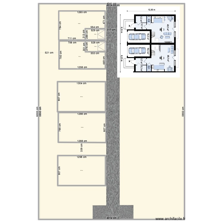 ROUZIER PLAN DE MASSE. Plan de 8 pièces et -1403 m2