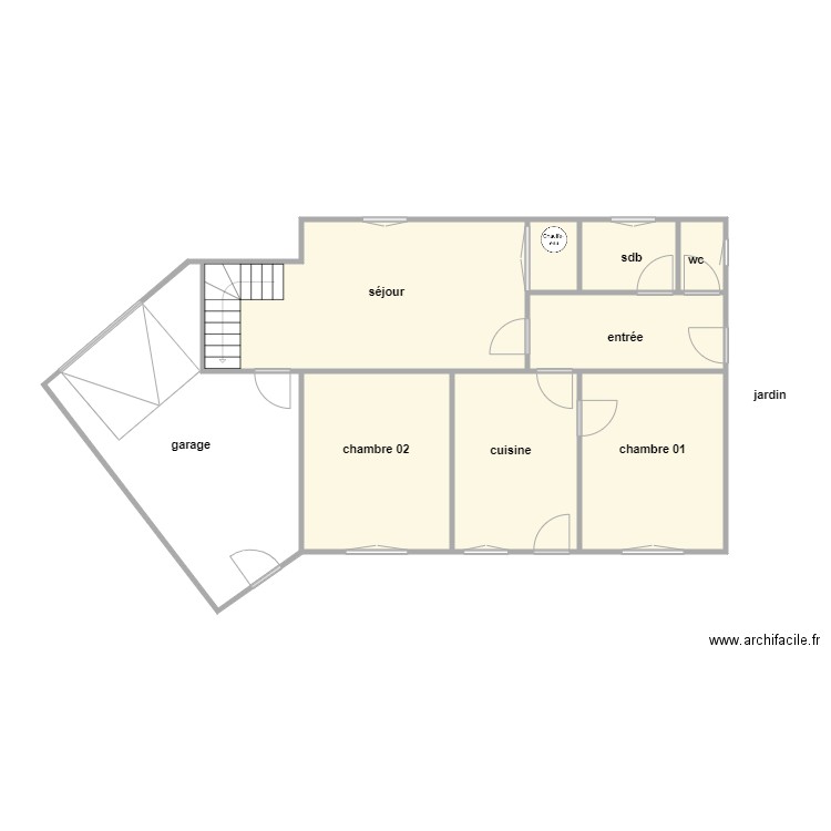 rocherereau rdc am. Plan de 9 pièces et 96 m2