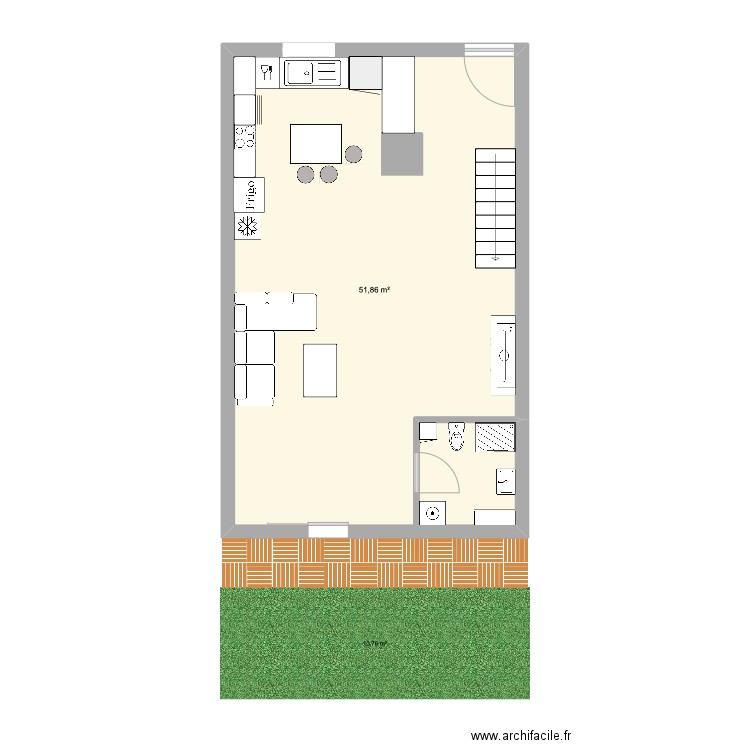 maison Ethan. Plan de 1 pièce et 52 m2