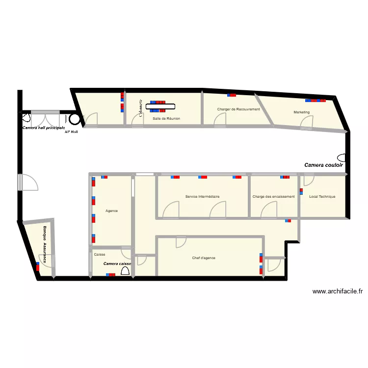 plan NSIA plateau. Plan de 13  et 74 m²