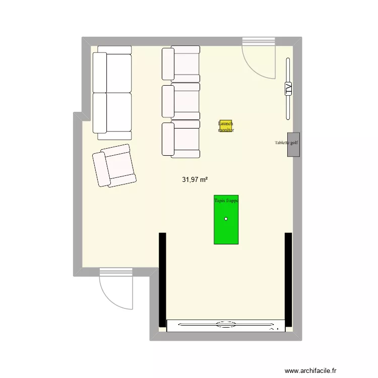 Salle de jeux 78. Plan de 1  et 32 m²