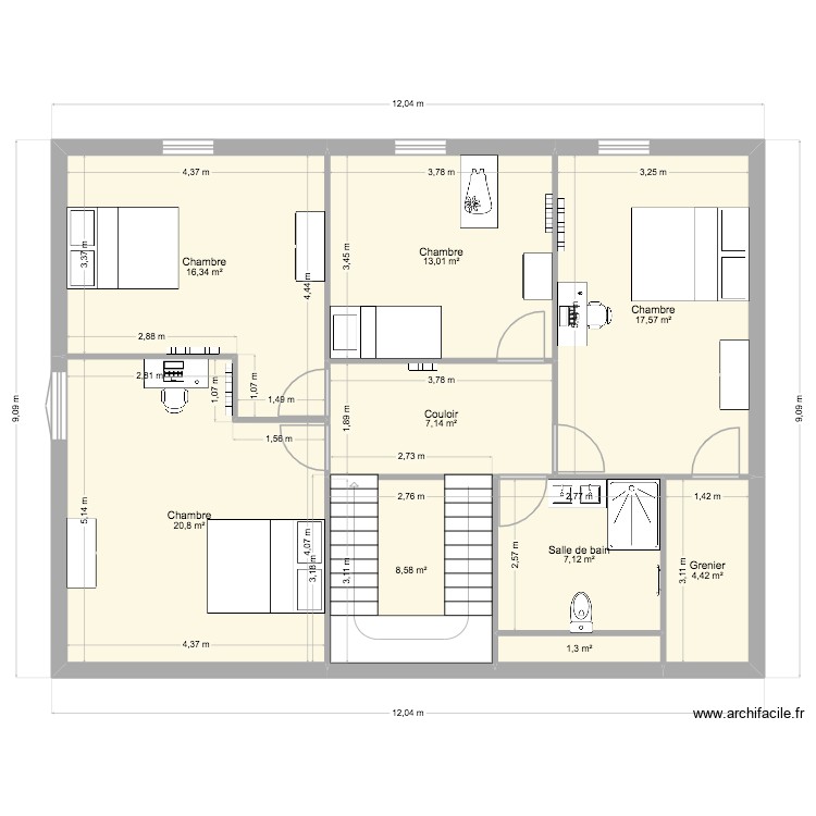 Grenier. Plan de 0 pièce et 0 m2