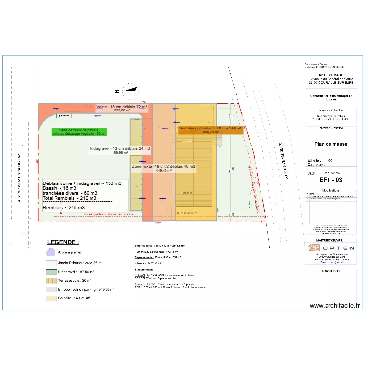 D&eacute;blais Remblais baticouleur. Plan de 