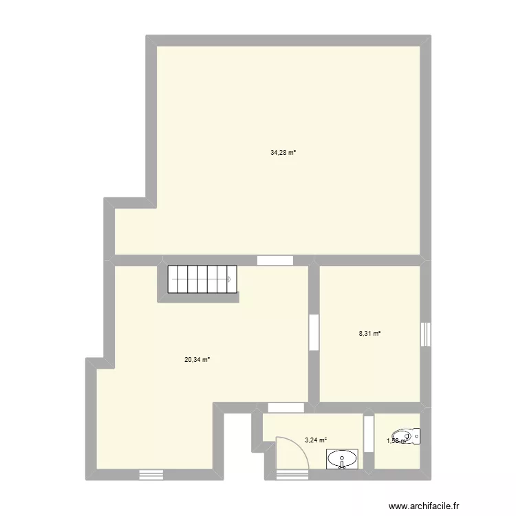 local commercial. Plan de 5  et 68 m²