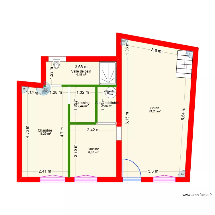 Croix de bois4. Plan de 6 et 51 m² Croix de bois4. Plan de 6 et 51 m²