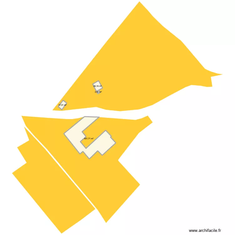 Fours &agrave; Chaux. Plan de 4  et 498 m²