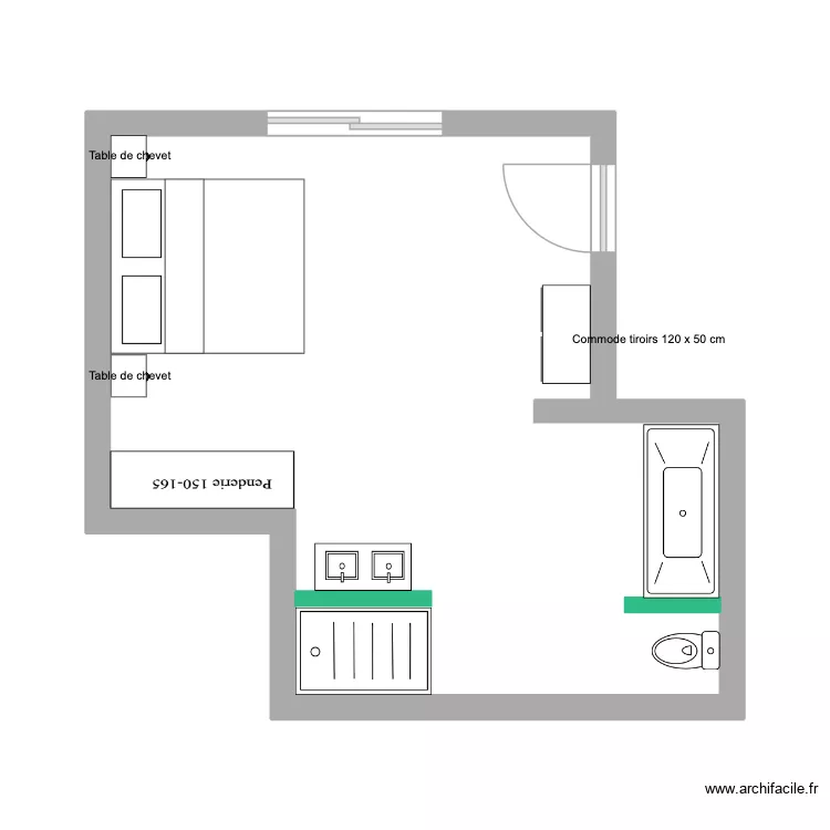 Chambre 2. Plan de 