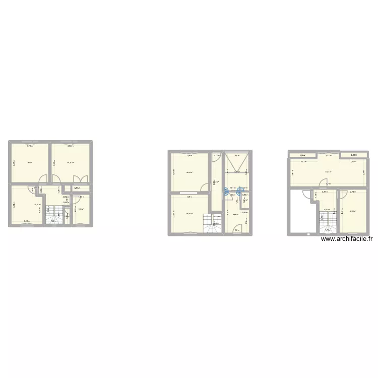 maison. Plan de 18  et 163 m²