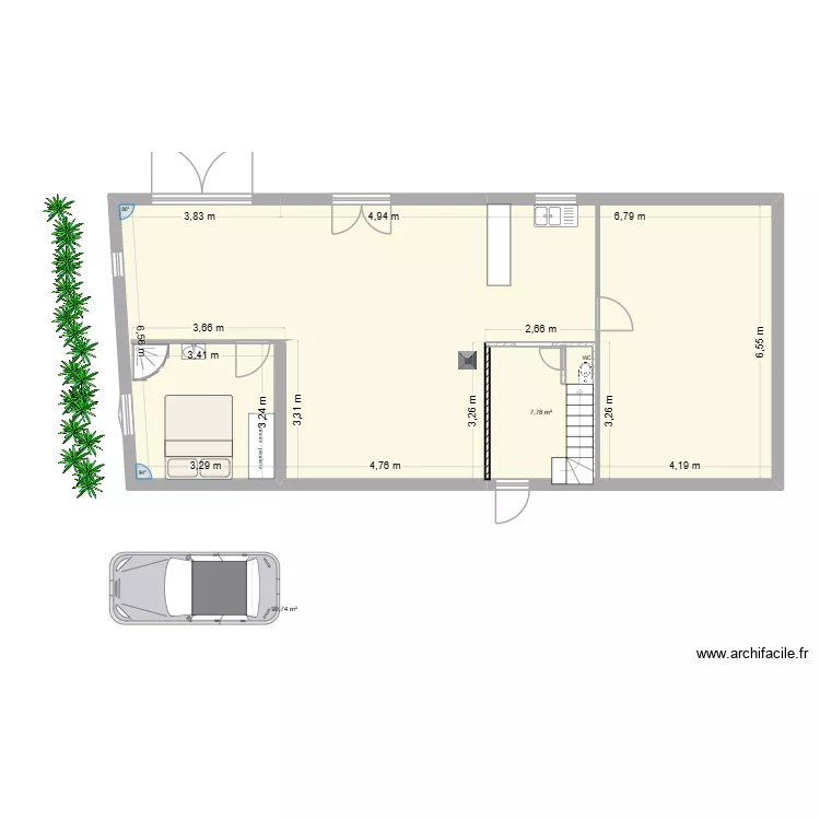 plan 3. Plan de 2 Pièces et 99 m²