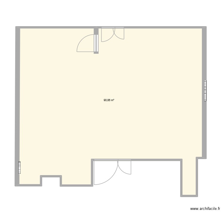 plan de classe informatique. Plan de 1 pièce et 91 m2