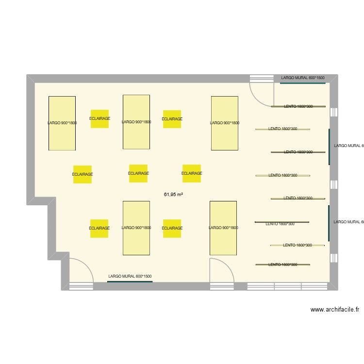 IND - CANTINE PERSONNEL V. Plan de 1 pièce et 62 m2